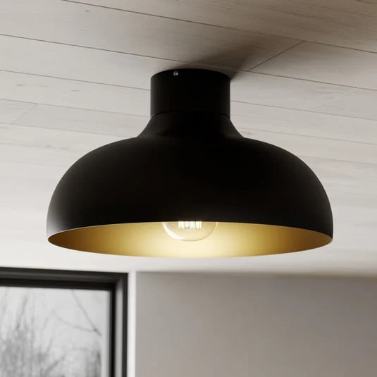 Plafón Basca, exterior negro, interior dorado