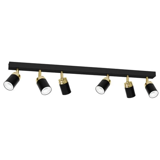 Downlight Reno, 6 luces, negro/dorado