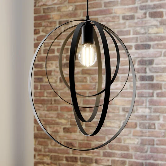 Lámpara colgante Ringo, 1 luz, negro