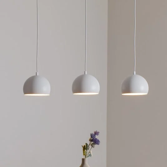 Lámpara colgante Sool, blanca, longitud 65 cm, 3 luces, metal, E27