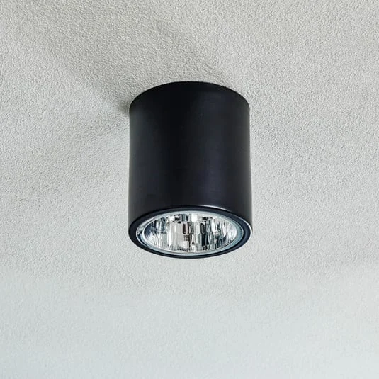 Foco de techo downlight Round en negro, Ø 13,3 cm