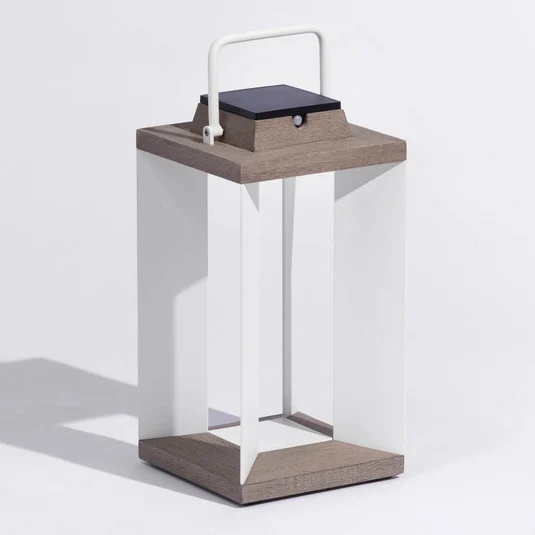 Linterna solar Teckalu, Duratek/blanco, 45,5cm