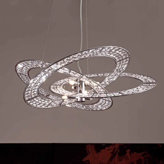 Lámpara colgante de cristal Trilogy 6 luces transp.