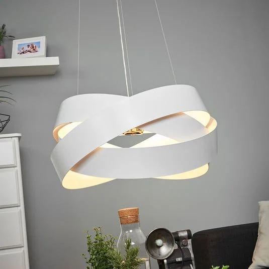 Lámpara colgante Pura en blanco, 60cm, 8x G9