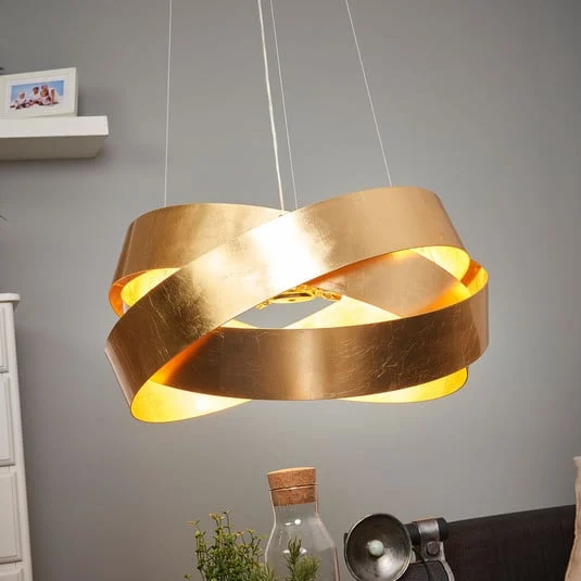 Lámpara colgante Pura con pan de oro, 60 cm, 8x G9