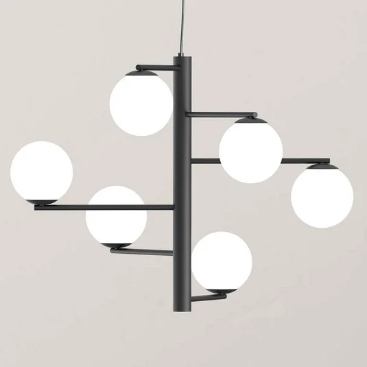 Lámpara colgante Tin Tin de 6 luces negra