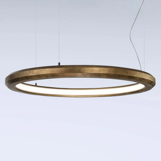 Lámpara colgante LED Materica Innes Ø 90 cm latón
