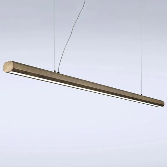 Lámpara colgante lineal LED Materica beam 200 cm latón