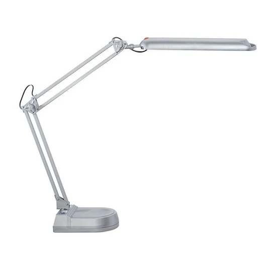 Lámpara de mesa LED MAULatlantic, plateada, altura 41 cm, base