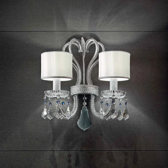 Aplique Galà en blanco y plata, 2 luces