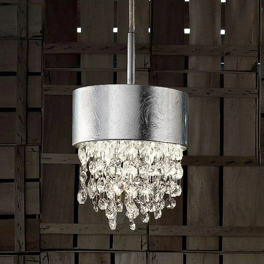 Colgante LED Olà S2 15, Ø15cm pan plata/claro