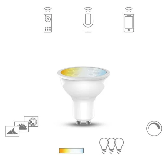 Müller Licht tint white bombilla LED GU10 5,1W CCT