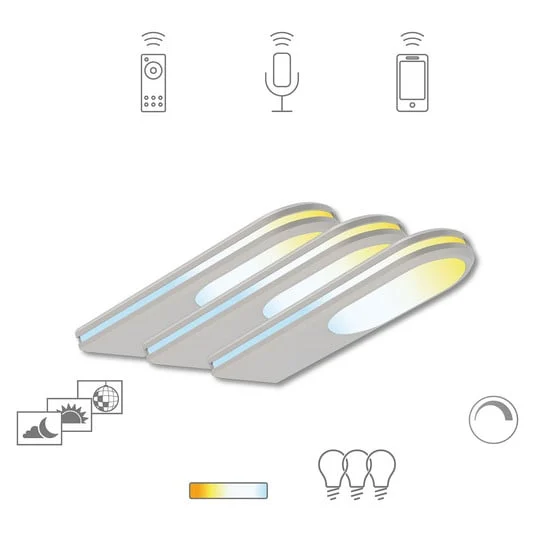 Müller Licht tint LED lámpara bajo mueble Armaro, 3 unidades