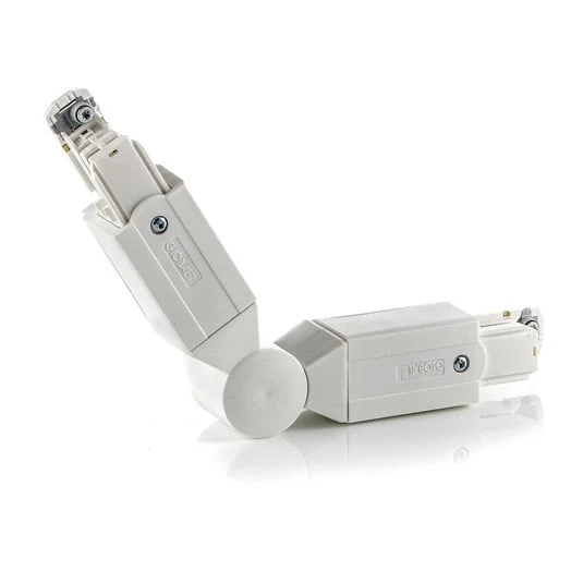 Conector angular para riel conductor de AT Noa, blanco