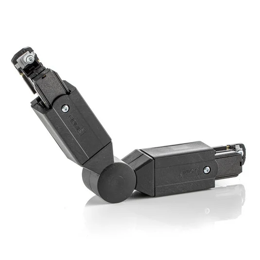 Conector angular para riel conductor de AT Noa, negro