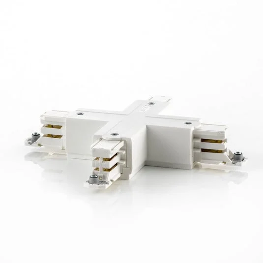 Conector en X riel trifásico Noa, blanco