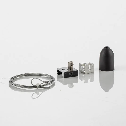 Set de suspensión riel trifásico Noa, 150cm negro