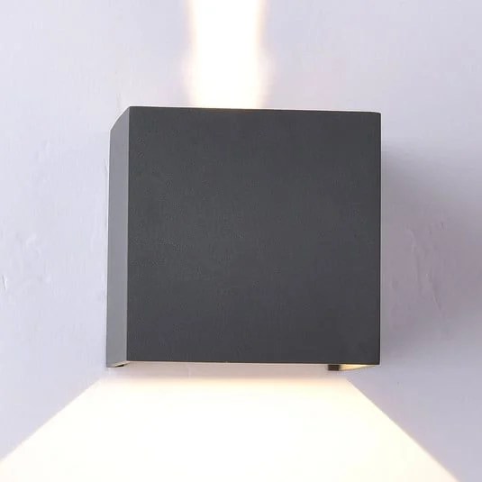 Aplique LED para exterior Davos angular, encendido/apagado, gris oscuro