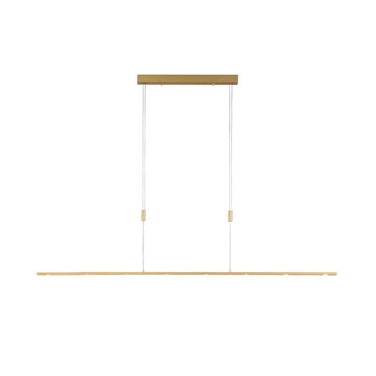 Lámpara colgante LED Quitani Tolu, longitud 179 cm, latón