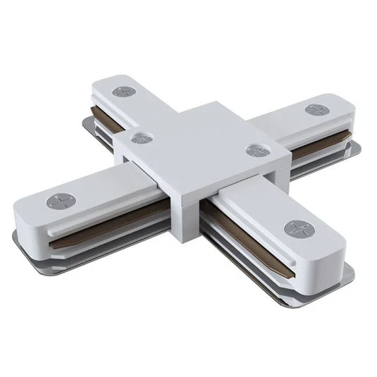 Riel conector X, riel monofásico, blanco
