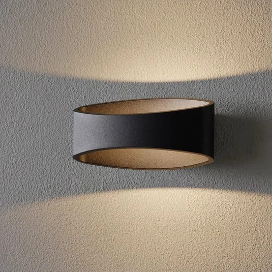 Aplique LED Trame, forma ovalada en negro