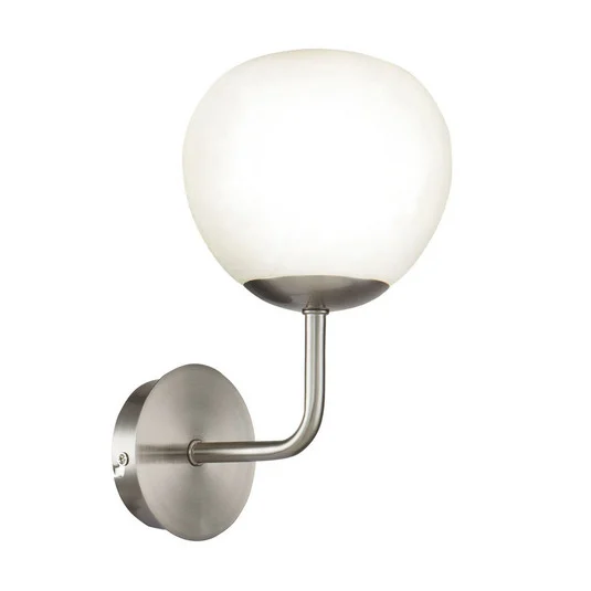 Maytoni aplique de pared Erich, color níquel, vidrio/metal, 1 luz