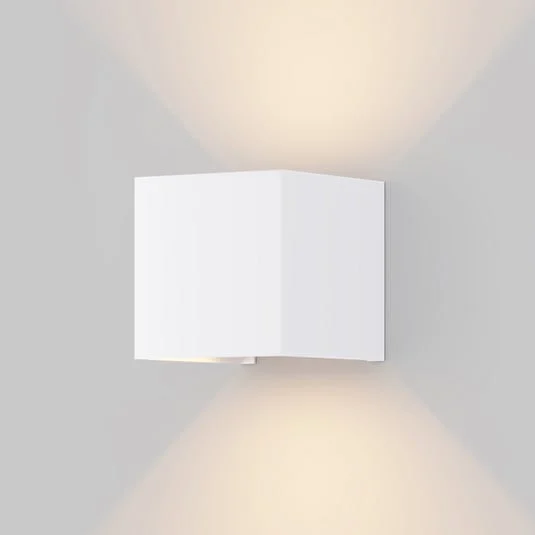 Aplique LED de exterior Fulton, 10x10cm, blanco