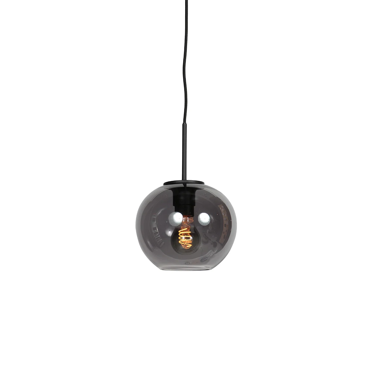 Lámpara colgante pequeña con esfera de vidrio ahumado Mexlite HaloSwap