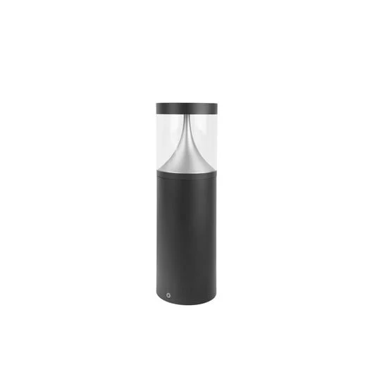 Bolardo luminoso LED Egersund, 63 cm, color grafito, con anclaje al suelo -