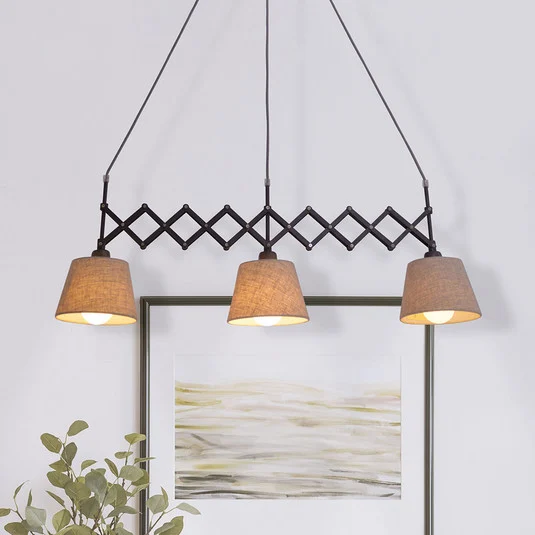 Lámpara colgante textil Adrienne 3 luces
