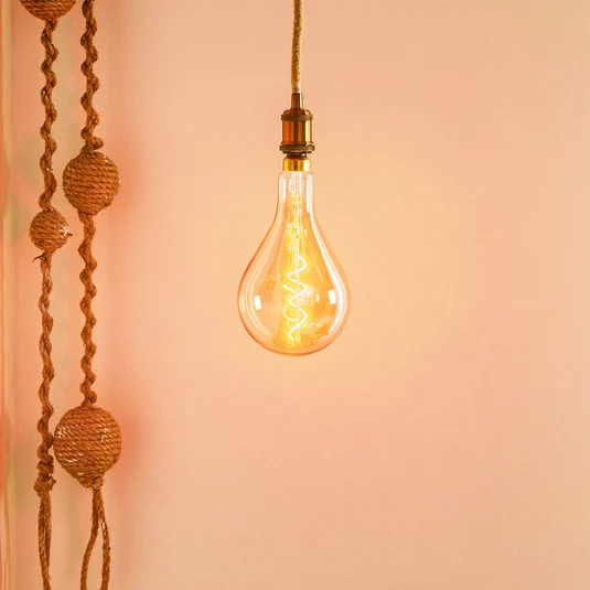 Lámpara colgante LED Ontario, cuerda cáñamo, 1 luz