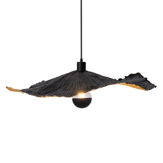 Lámpara colgante Crazy Paper, negro-oro, Ø 56cm