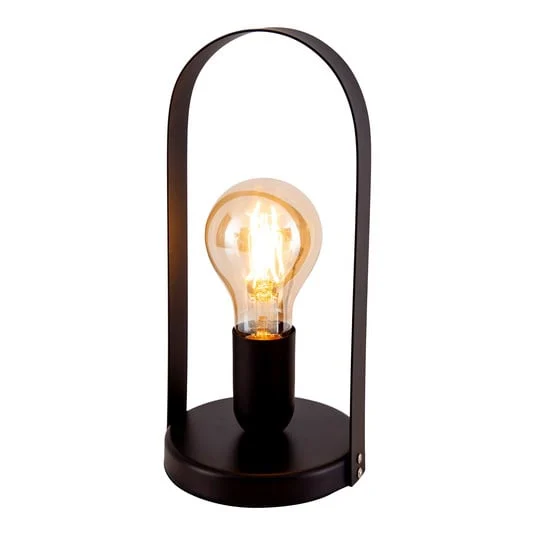 Lámpara de mesa Faro de metal, negro