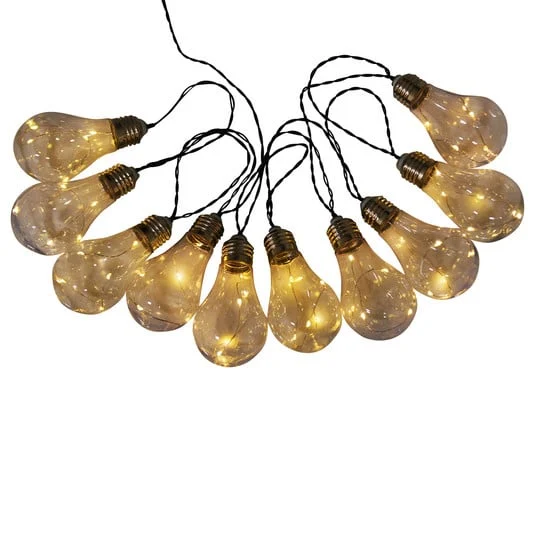 Cadena de luces solar LED, bombilla, 10 luces