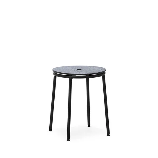 Taburete Circa H45 acero negro/roble negro - Normann Copenhagen