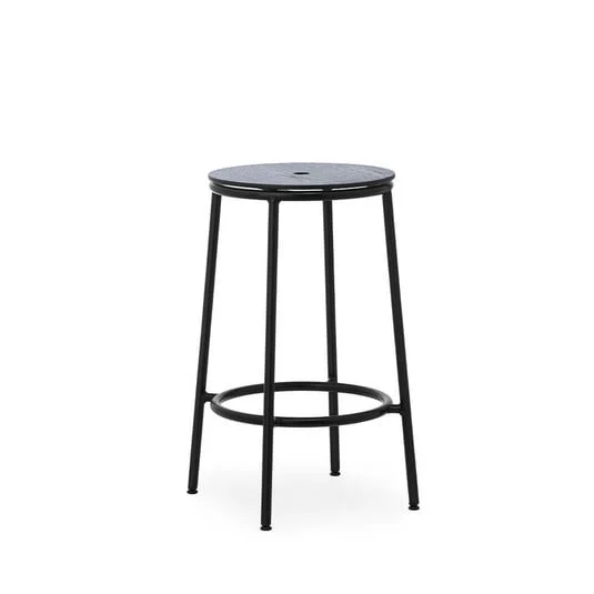 Taburete Circa 65 cm negro acero roble - Normann Copenhagen