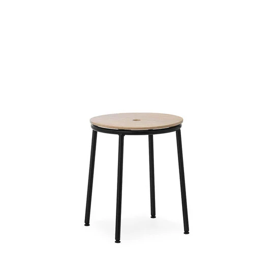 Taburete Circa H45 Black Steel/Oak - Normann Copenhagen