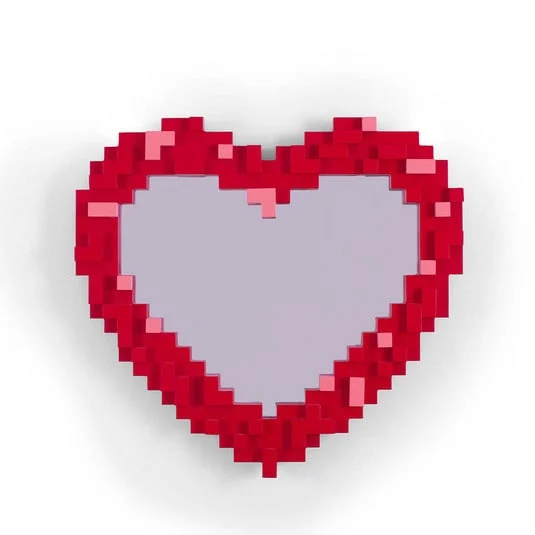 Espejo Heart Pixel rojo/rosa - SELETTI