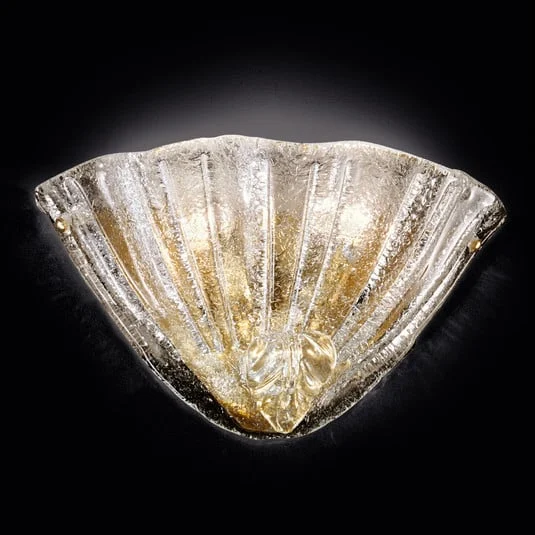 Aplique Alba, vidrio, chapado oro de 24 quilates