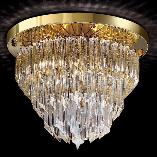 Plafón redondo Archimede chapado en oro