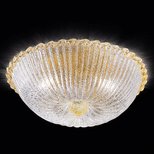 Lámpara de techo Budino oro transparente 40 cm