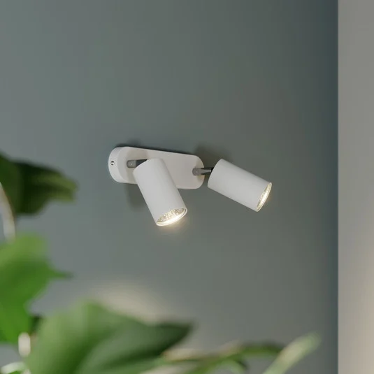 Foco de pared Eye Spot 2 luces, blanco