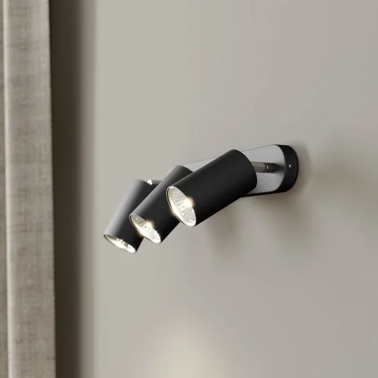 Foco de pared Eye Spot de 3 luces, negro