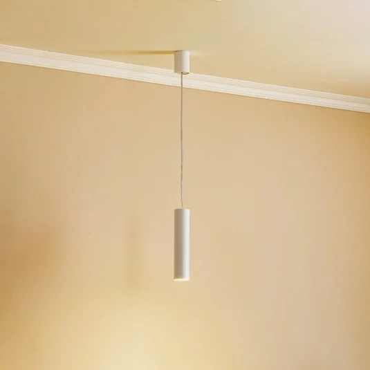 Lámpara colgante Eye, altura pantalla 25 cm, blanco