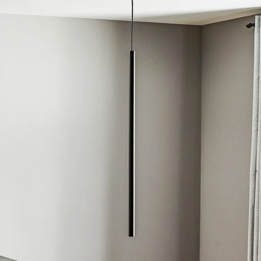 Lámpara colgante Laser, 1 luz, negro, pantalla 75 cm