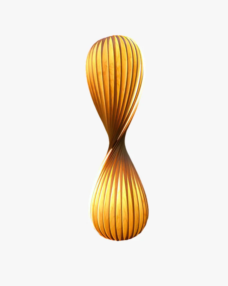 WOMO Lámpara de pie de madera Twisted Tower - WM7044