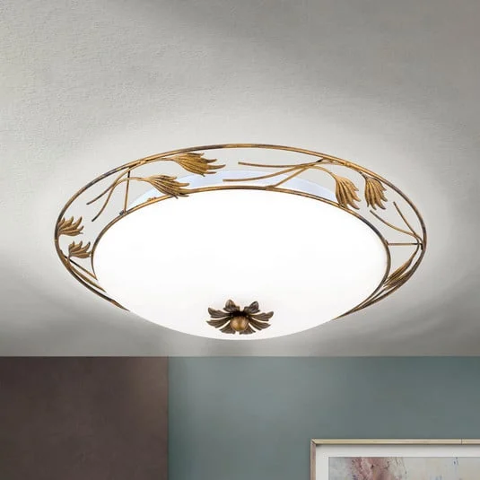 Plafón Fleur, oro antiguo, Ø 50 cm