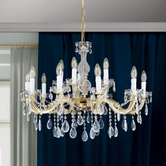 Lámpara de araña Marie Claire de cristal con 15 luces