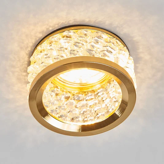 Plafón Iwen decorado en cristal, dorado