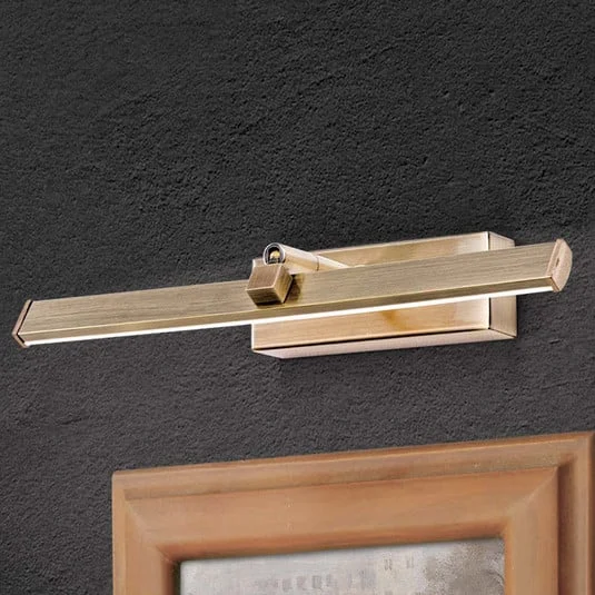 Lámpara LED cuadros Suren, latón envejecido 30 cm